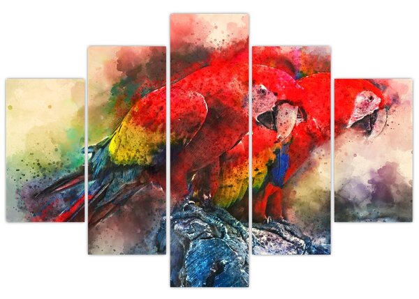 Slika rdeče papige ara (150x105 cm)
