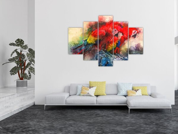 Slika rdeče papige ara (150x105 cm)