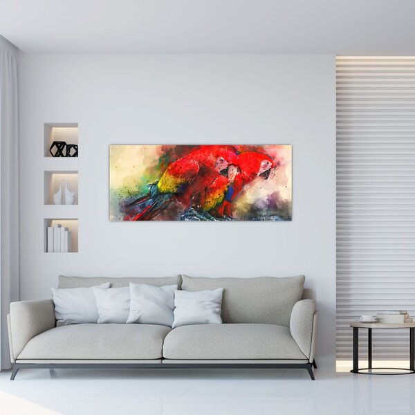 Slika rdeče papige ara (120x50 cm)