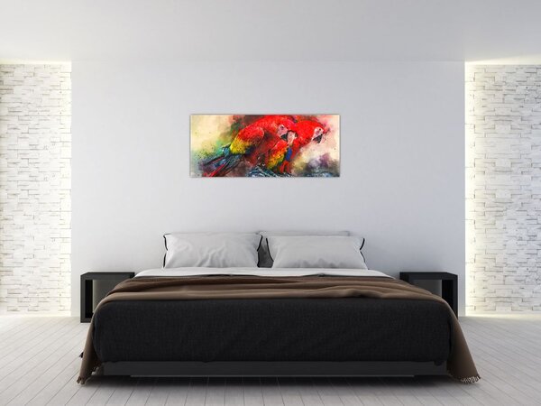 Slika rdeče papige ara (120x50 cm)