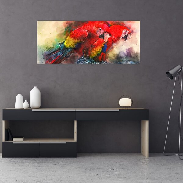 Slika rdeče papige ara (120x50 cm)