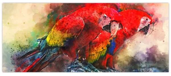 Slika rdeče papige ara (120x50 cm)