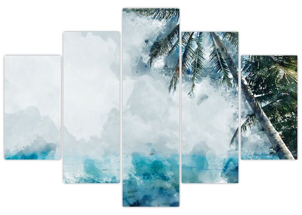 Slika palme nad morjem (150x105 cm)