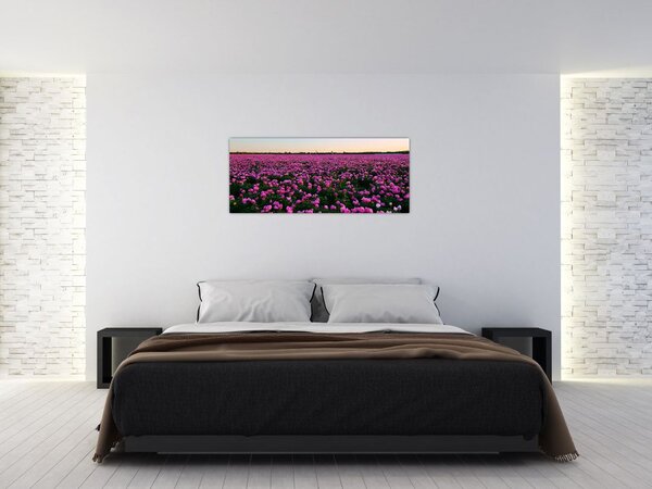 Slika - Travnik vijoličnih tulipanov (120x50 cm)