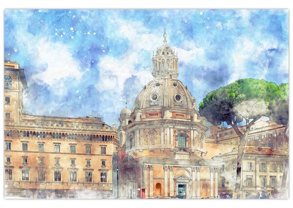 Slika - Cerkev Santa Maria di Loreto, Rim, Italija (90x60 cm)