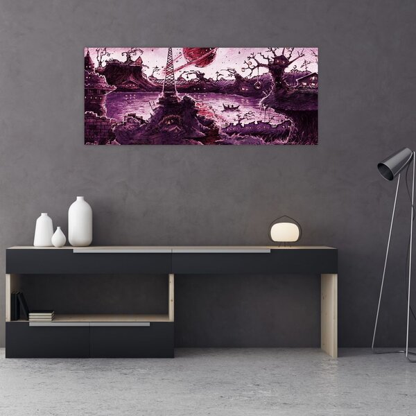 Slika - Začarana vas (120x50 cm)
