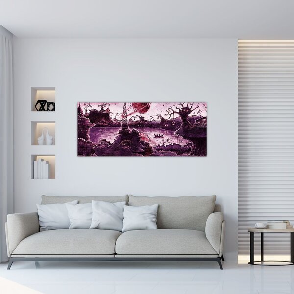 Slika - Začarana vas (120x50 cm)