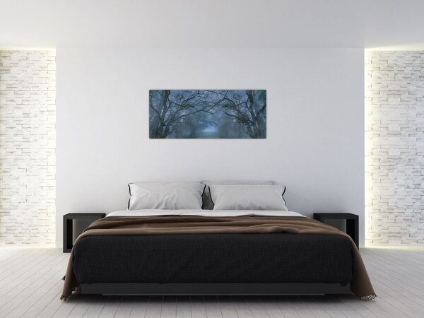 Slika gozda v megli (120x50 cm)