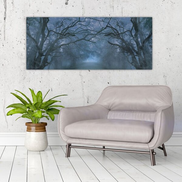 Slika gozda v megli (120x50 cm)