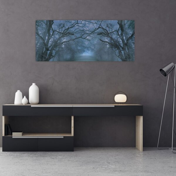 Slika gozda v megli (120x50 cm)