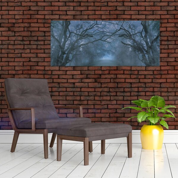 Slika gozda v megli (120x50 cm)