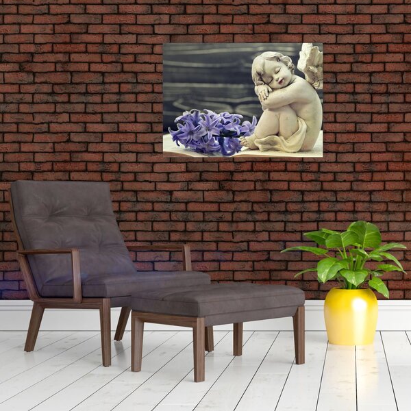 Slika angela z rožo (70x50 cm)