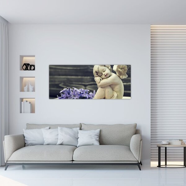 Slika angela z rožo (120x50 cm)