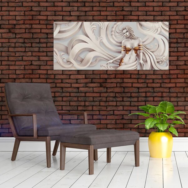 Podoba boginje s cvetličnim motivom (120x50 cm)