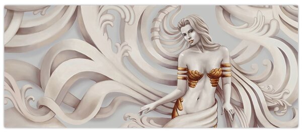 Podoba boginje s cvetličnim motivom (120x50 cm)