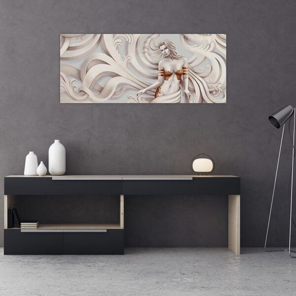 Podoba boginje s cvetličnim motivom (120x50 cm)