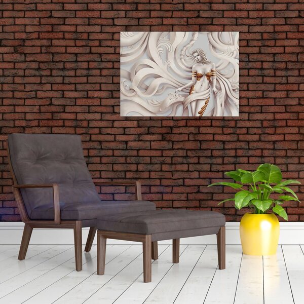 Podoba boginje s cvetličnim motivom (70x50 cm)