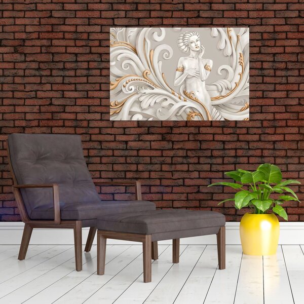 Podoba boginje v okrasnem ozadju (90x60 cm)