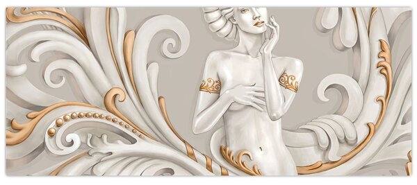 Podoba boginje v okrasnem ozadju (120x50 cm)