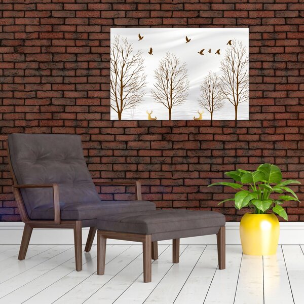 Slika - Jeleni pred reko (90x60 cm)
