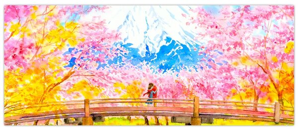 Slika - Slikan par, akvarel (120x50 cm)