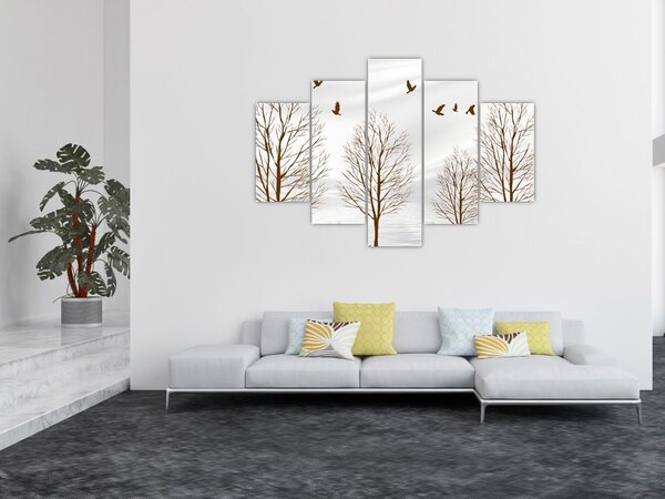 Slika - Jeleni pred reko (150x105 cm)