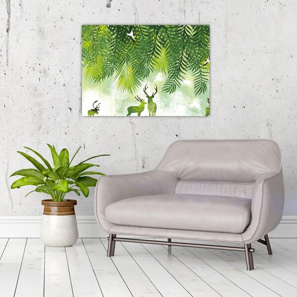 Slika - Jeleni v gozdu (70x50 cm)