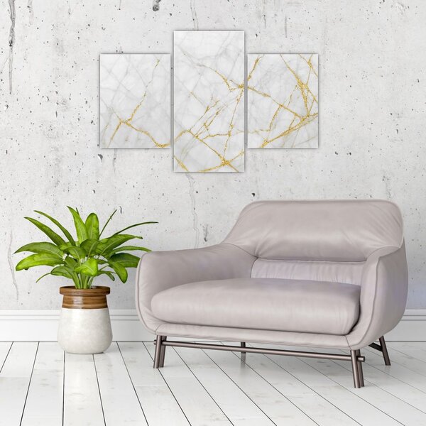 Slika - Marmor iz belega zlata (90x60 cm)