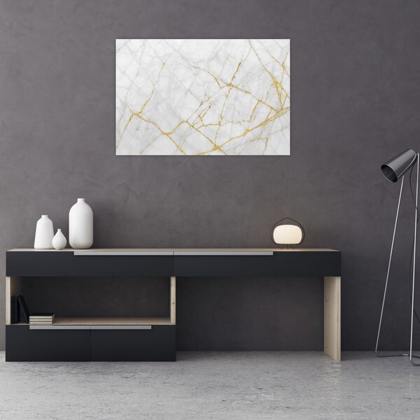 Slika - Marmor iz belega zlata (90x60 cm)