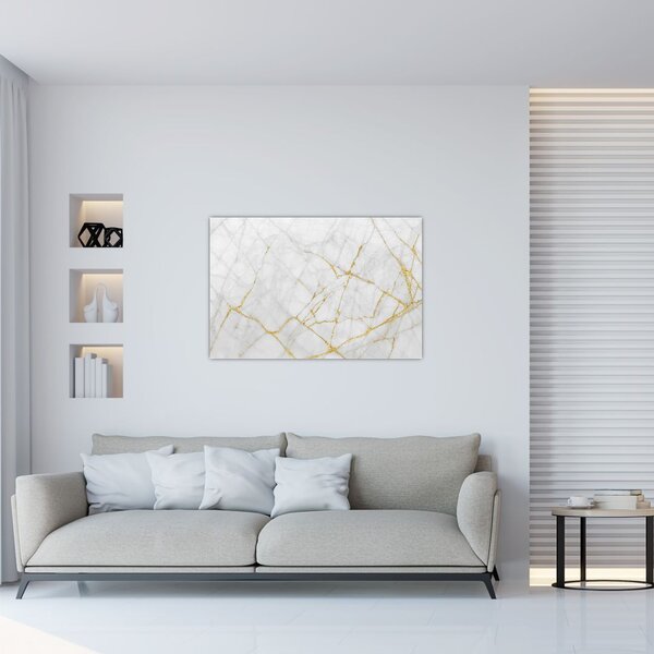 Slika - Marmor iz belega zlata (90x60 cm)