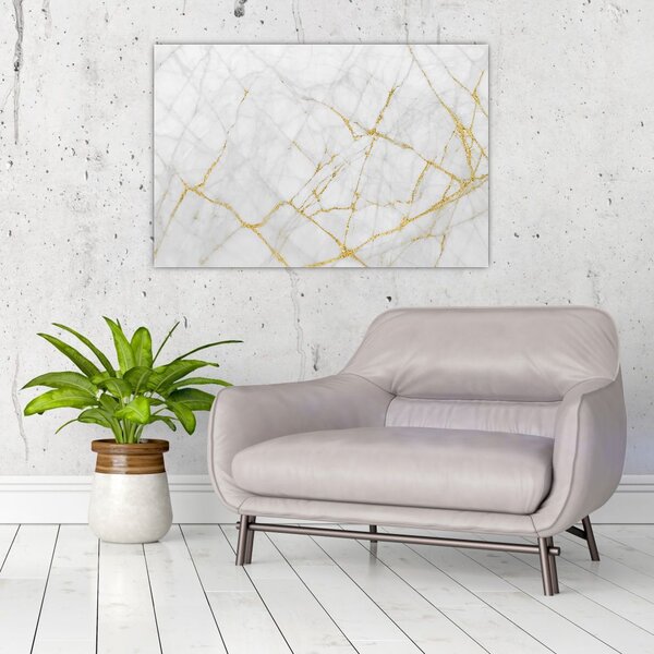 Slika - Marmor iz belega zlata (90x60 cm)