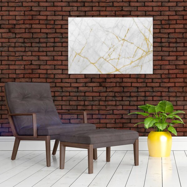 Slika - Marmor iz belega zlata (90x60 cm)