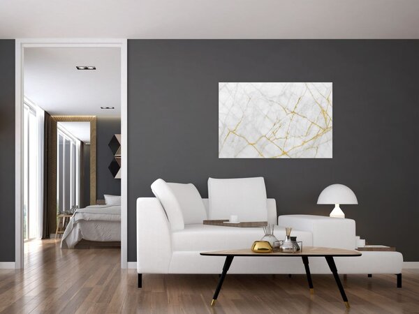 Slika - Marmor iz belega zlata (90x60 cm)