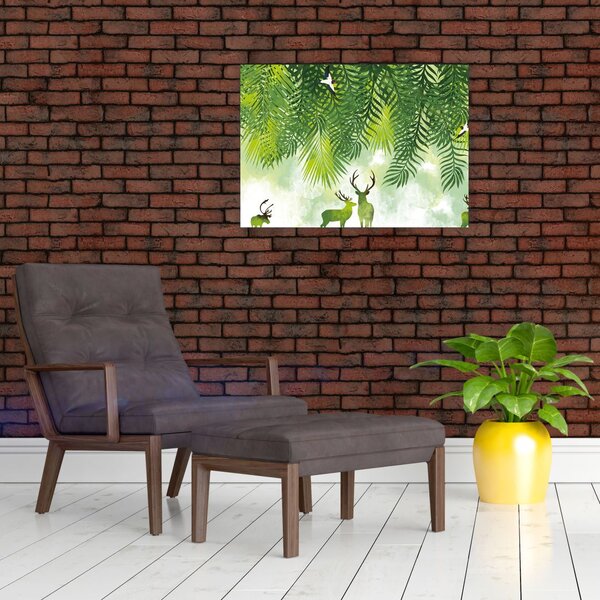Slika - Jeleni v gozdu (70x50 cm)
