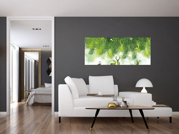 Slika - Jeleni v gozdu (120x50 cm)