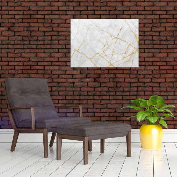 Slika - Marmor iz belega zlata (70x50 cm)