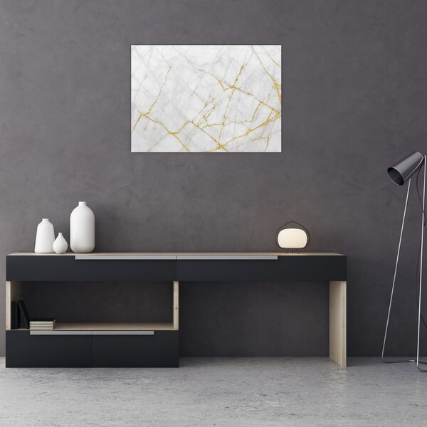 Slika - Marmor iz belega zlata (70x50 cm)