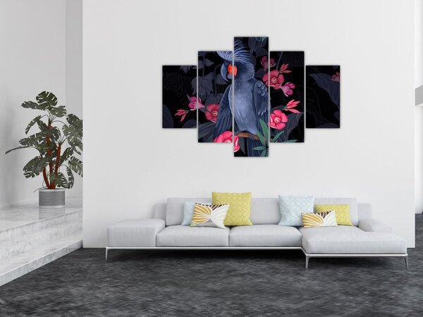Slika - Papiga med rožami (150x105 cm)
