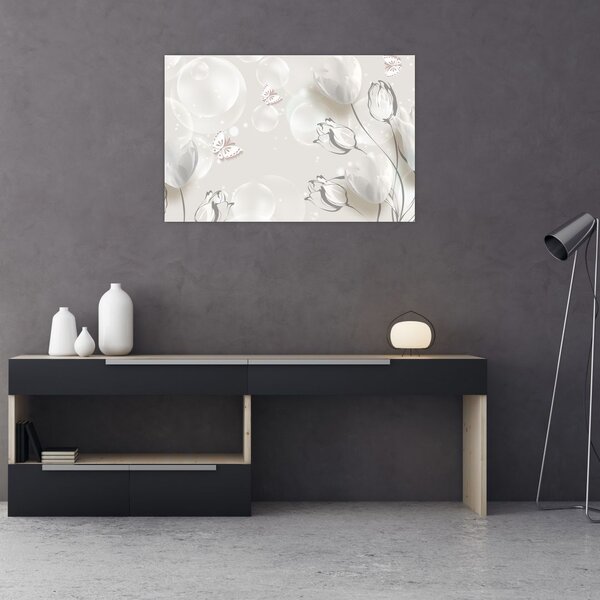 Slika - Tulipani med mehurčki (90x60 cm)