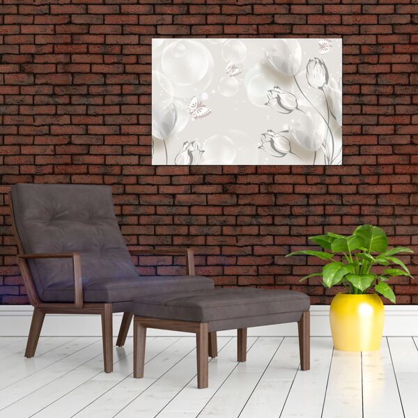 Slika - Tulipani med mehurčki (90x60 cm)