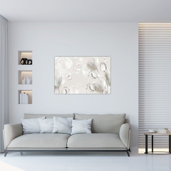 Slika - Tulipani med mehurčki (90x60 cm)