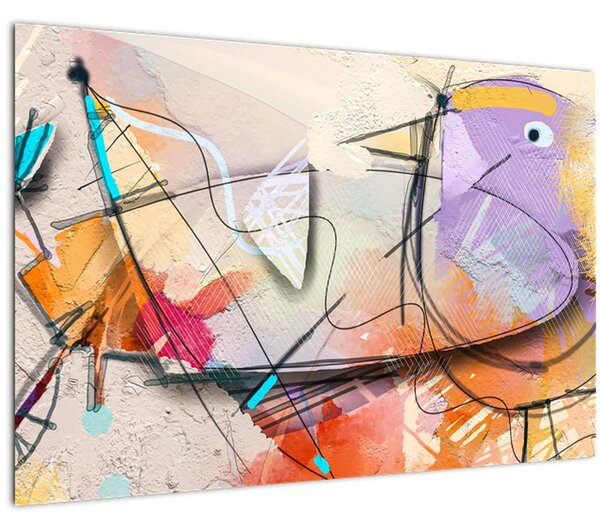 Slika - Abstrakcija, ptica (90x60 cm)