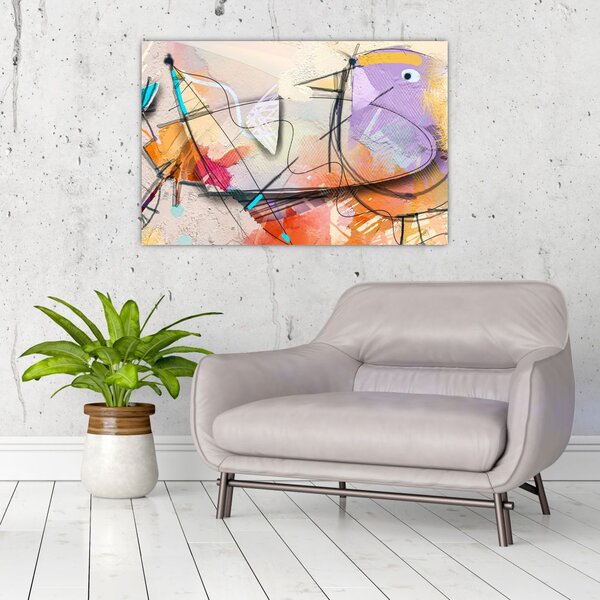 Slika - Abstrakcija, ptica (90x60 cm)
