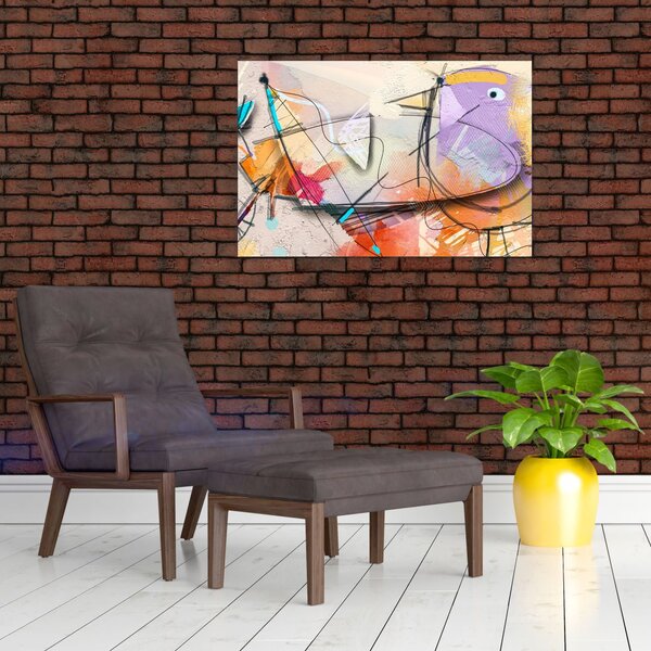 Slika - Abstrakcija, ptica (90x60 cm)