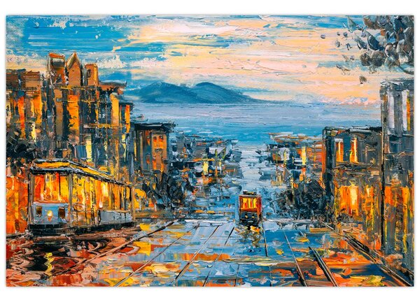 Slika - Žičnica, San Francisco (90x60 cm)
