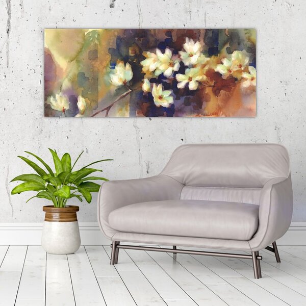 Slika - Bele magnolije, slika (120x50 cm)