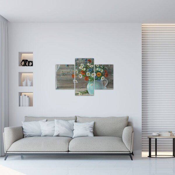 Slika - Travniške rože, oljna slika (90x60 cm)