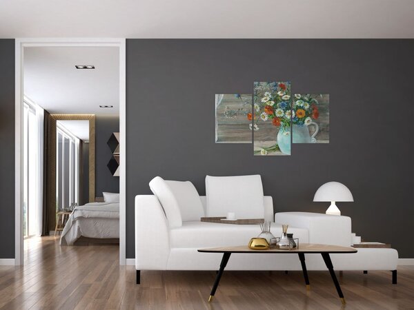 Slika - Travniške rože, oljna slika (90x60 cm)