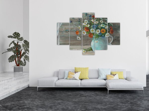 Slika - Travniške rože, oljna slika (150x105 cm)
