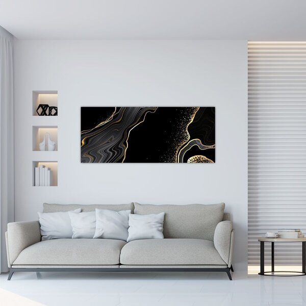 Poslikava - Črno-zlati marmor (120x50 cm)